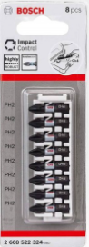 PUNTA PH2 CORTA IMPACT - BLISTER X 8 UN BOSCH