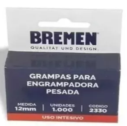 GRAMPAS 12MM X 1000 UN P/PESADA BREMEN #