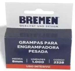 GRAMPAS 8MM X 1000 UN P/PESADA BREMEN #